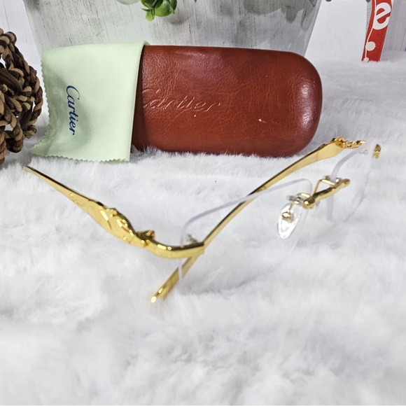 Cartier Men’s Gold Rimless Glasses - Picture 1 of 7
